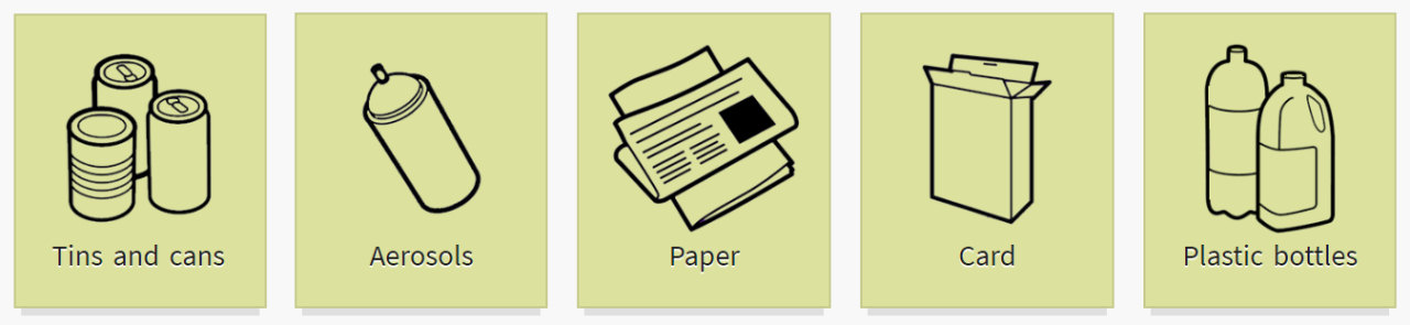 Image courtesy of hants.gov.uk who provide in-depth information regarding recycling in Hampshire